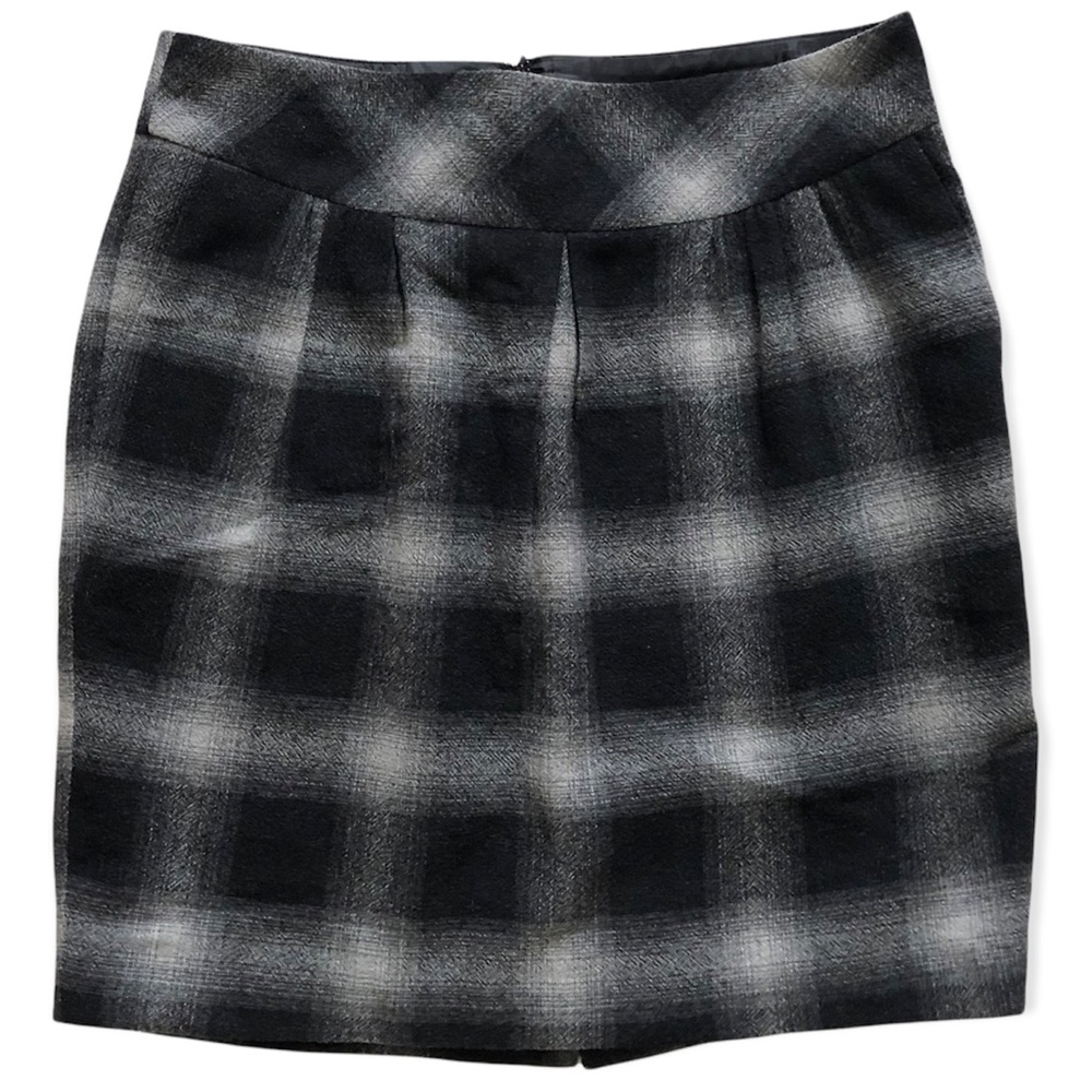 Ann Taylor Loft Gray/Black Wool Blend Skirt-Sz 12P  NWOT
